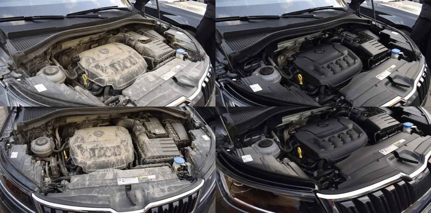 Limpieza de Motor con Vapor